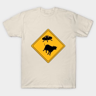 Caution Cow Abduction T-Shirt